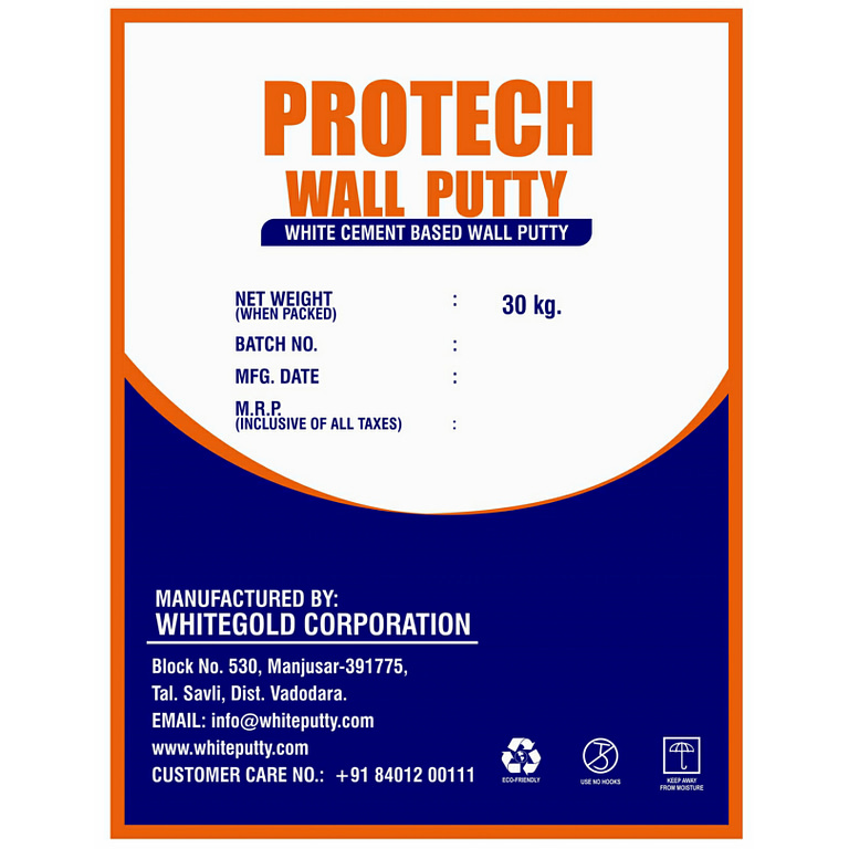 White Cement Based Wall Putty Manufacturer in Vadodara
